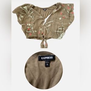 Express Floral Front Tie Crop